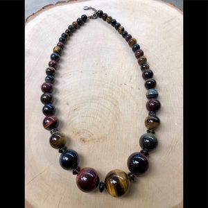 Barse Tigers Eye Beaded Necklace